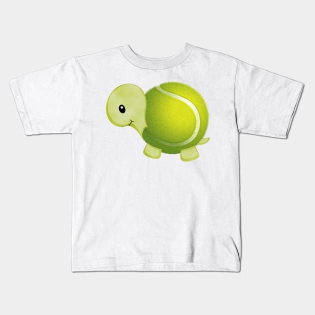 Tennis Ball Turtle Kids T-Shirt by inkstyl